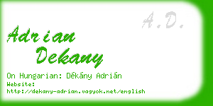 adrian dekany business card